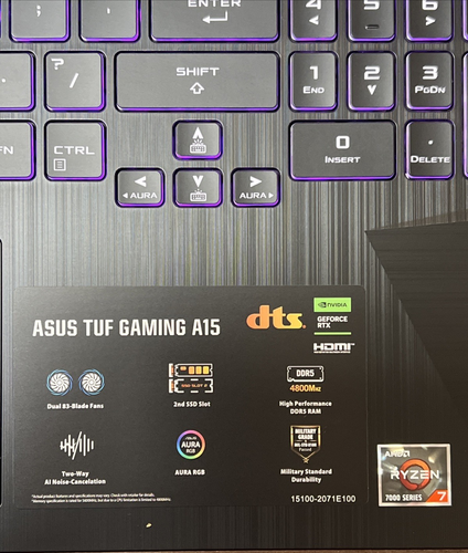 Asus Laptop TUF Gaming A15 FA506NCR 15.6" AMD Ryzen 7 7435HS 8GB 512GB RTX 3050 - Picture 9 of 16
