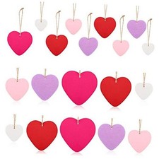 25 Pieces Valentine  s Day Wooden Heart Ornaments Wood Embellishments Heart