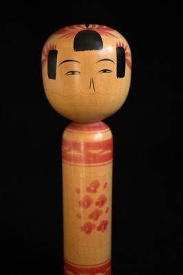 Japanese Vint. Kokeshi Doll 18.5cm(7.3'') 1984 : signed EIZO KOBAYASHI 1907~1998