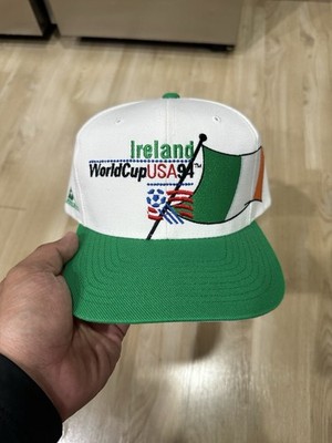 Vintage Apex One Ireland World Cup USA 94 Soccer Cap White Green Orange