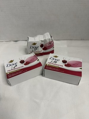 3 Dove Beauty Bar Women's Bath Soap Revitalizante Cherry & Chia Milk Fragrant