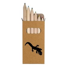 6 x 'Gecko' Short 85mm Pencils / Coloured Pencil Set PE00018099 