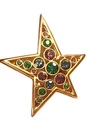 Vintage Gold Star Brooch Multicolor Rhinestone Pin Costume Jewelry