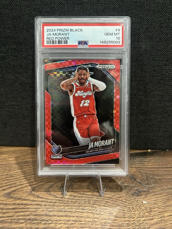 2024 PANINI PRIZM BLACKh #9 JA MORANT RED POWER PSA GEM MINT 1O POP 1!