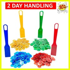Magnetic Wand Bingo Chip Set - 400 Metal Chips with 4 Pack Magnetic Wands for...