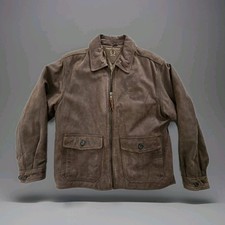 Vintage 90s Tommy Hilfiger Mens Brown Leather Jacket Medium Brown Accents