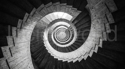 Spiral Staircase Digital Download B&W Architecture Poster Abstract Geometry Art