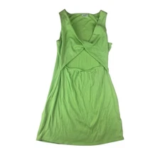 Lovers + Friends women's XL Green V-neck mini dress Sundress twist front open