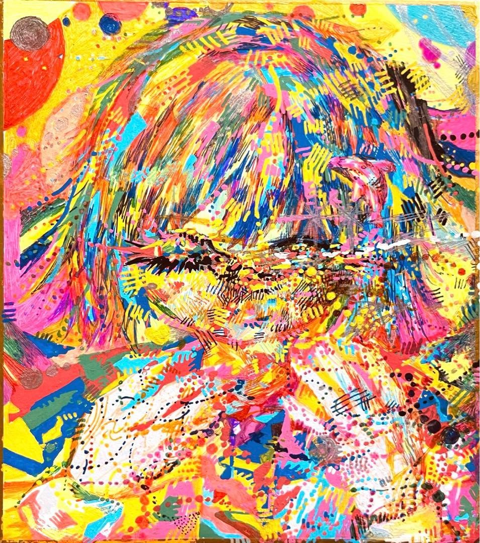 [16] Original hand-drawn illustration, small colored paper, original ballpoint