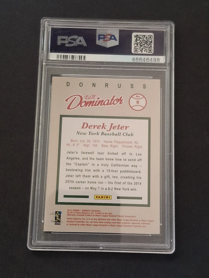 Panini Donruss Elite Dominator Series 2014/999 Derek Jeter - PSA 9 Yankees Foto 2 de 2