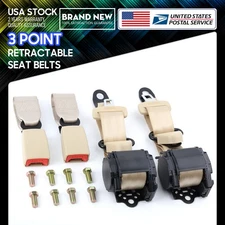 Retractable 3 Point Safety Seat Belt Straps Car Auto Vehicle Adjustable Belt Kit