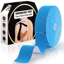 115ft Precut Pro Kinesiology Tape Bulk 140 Strips for Muscle Support Blue