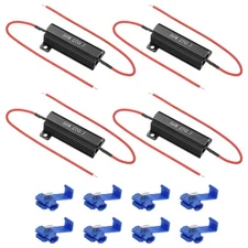 50W 27 Ohm Aluminum Shell Resistor, 4Pcs Housing Resistor with Clips, Black