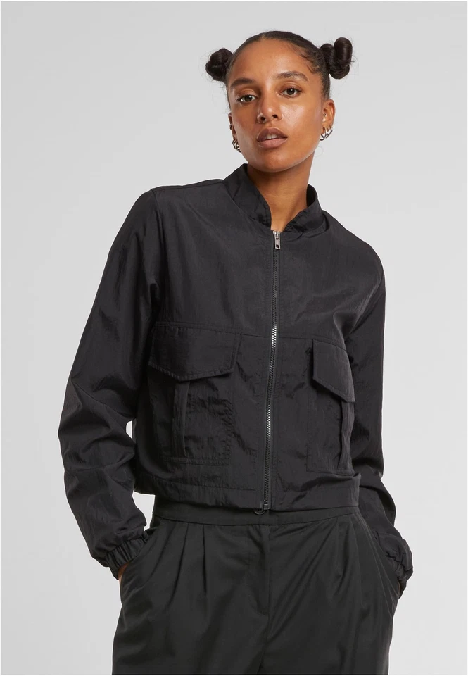 Damen Crinkle Nylon Kurze Jacke | Urban Classics | TB7446 - Bild 1 von 1