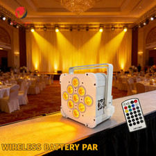 LED 9x18W RGBWA UV battery powered WIRELESS DMX DJ Uplighting Par Can Up Light