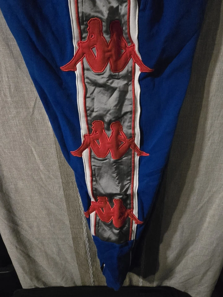 Pantalones/fondos de entrenamiento Kappa estilo vintage raros rojo blanco azul Foto 2 de 4