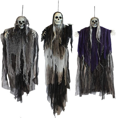 JOYIN Hängende Halloween-Dekoration, Skelett, Geist, Sensenmann, 3 Stück