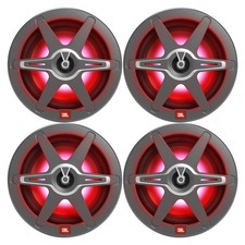 QTY 4 JBL Club 82 8" 450W Peak 2-way Marine Audio Speaker White/Gray Grilles