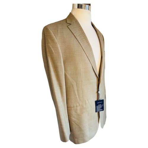 Daniel Cremieux Men’s 44L Beige Plaid Silk Wool 2 Button Blazer NWT - 第 2/8 張圖片