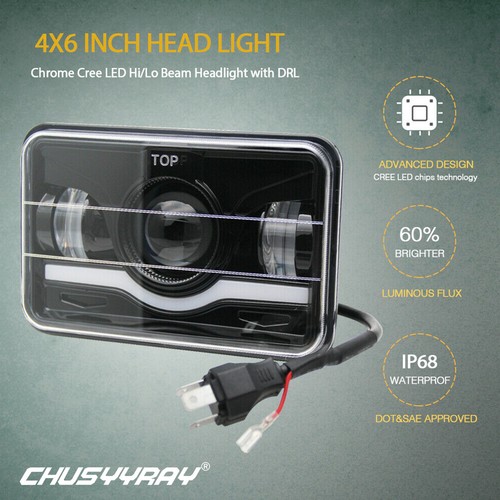 Faros LED 4x6 haz sellado alto/lo para Chevrolet Monte Carlo 80-88 Camaro - Imagen 8 de 10