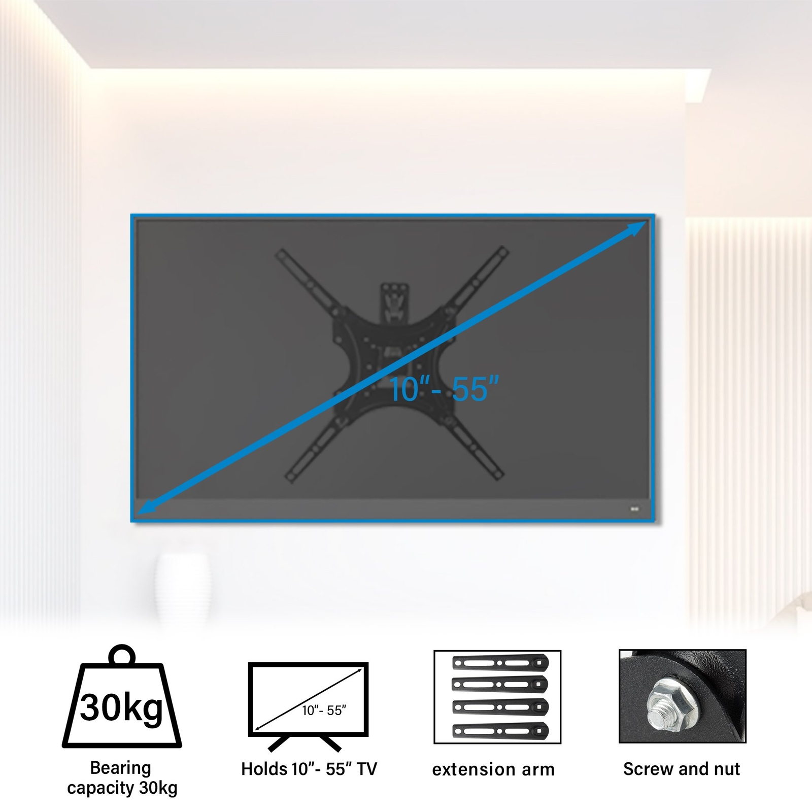 TV Wall Bracket Mount 2655" Swivel & Tilt Full Motion for LED Plasma