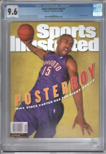 Vince Carter SPORTS ILLUSTRATED  February 28, 2000 Newsstand CGC 9.6 White