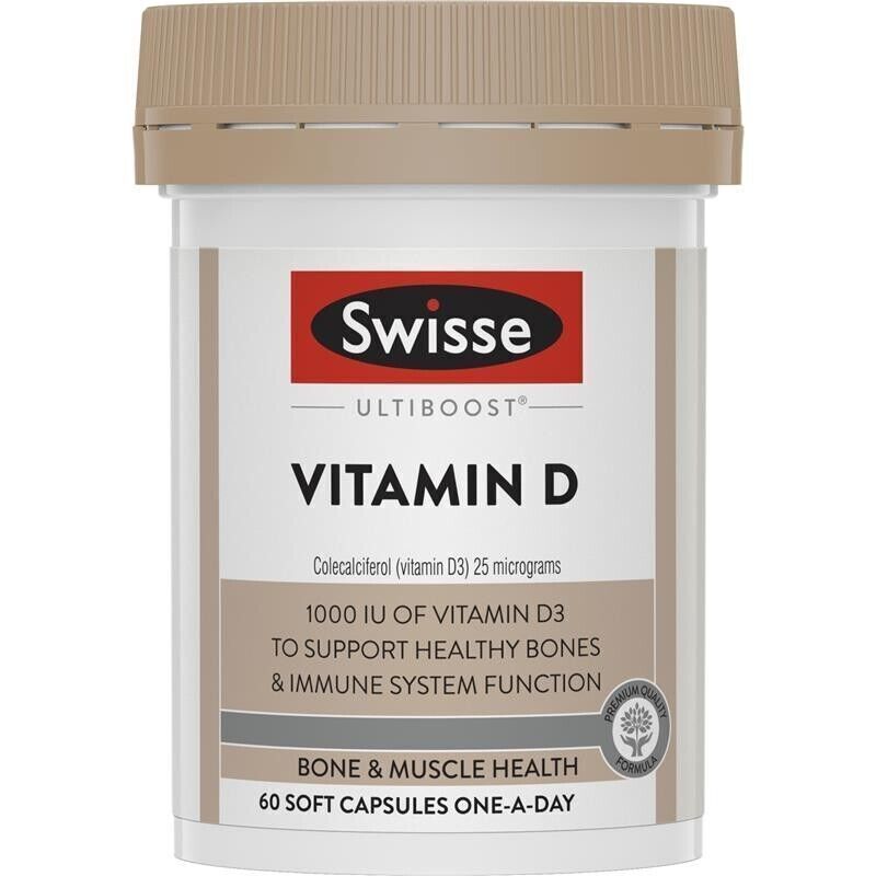 Swisse Vitamin D VITAMIN D3 Colecalciferol 25 Mikrogramm 1000IE Kapseln 60