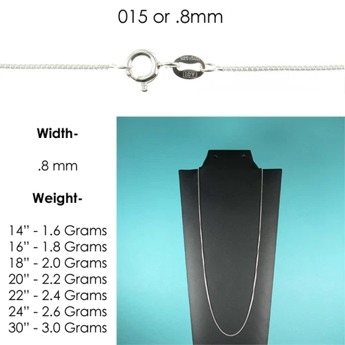 925 Sterling Silver BOX Chain Necklace All Sizes Stamped .925 Italy video thumbnail
