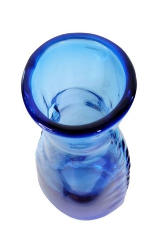 Blenko Aqua Blau Vintage Mundgeblasene Handarbeit Türkis Vase Hat Etikett - Bild 7 von 12