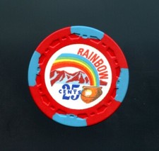OLD VINTAGE 1960's CALIF CARD ROOM CHIP - 25 CENTS - RAINBOW CLUB - GARDENA CA