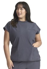 Pewter Cherokee Scrubs Infinity Mock Neck Top CK742A PWPS