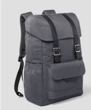 Fitted Flap Backpack Open Story in Grey New with Tags