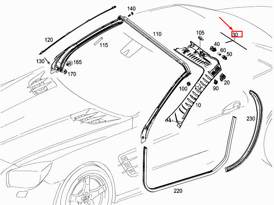 MERCEDES-BENZ SL R231 Kabelbaum für Innenbeleuchtung A2315402602