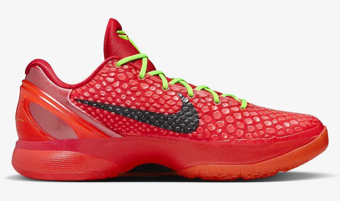 Nike GS Kobe 6 Protro Reverse Grinch FV9676-600 Red Men's US3.5-7