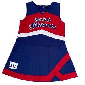 NFL Team Apparel New York Giants Cheerleader Dress Girl’s Size 2T Blue Red