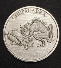 1 Oz Intaglio Mint Chupacabra High Relief Vampire Medal .999 Silver Art Round $$