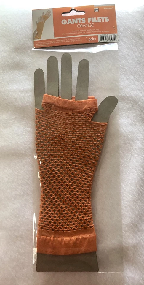 Naranja Largo Red Sin Dedos Adultos Guantes Accesorio Halloween Disfraz Juegos con disfraces Foto 2 de 4