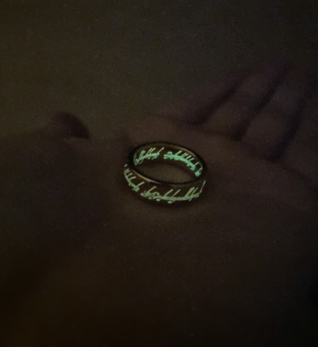 Lord of the Rings Glow In The Dark The One Ring With Chain & Leather Pouch Frodo - Picture 11 of 17