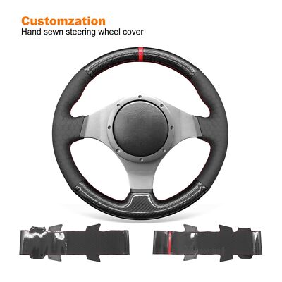 Carbon Fiber Faux Leather Steering Wheel Wrap for Mitsubishi Lancer Evolution 8