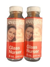 2 VTG 80s Evenflo Bottle Glass Nurser 8oz Includes Nipple New Package USA 1984