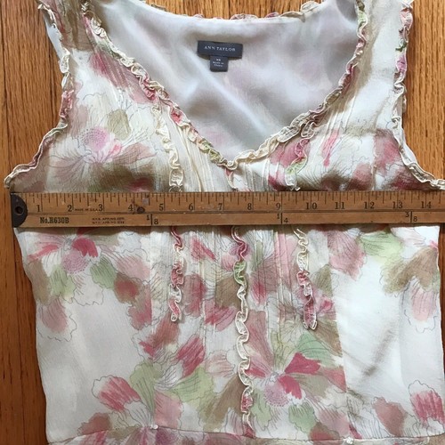 Ann Taylor Womens Size XS Sleeveless Floral Prairie Feminine Shirt - Picture 6 of 6