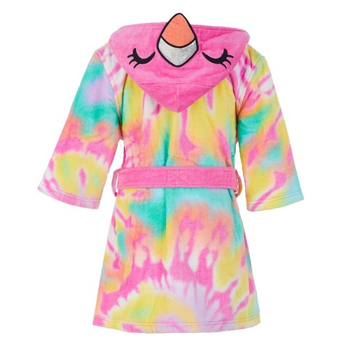 Saint Eve Kids' Beach robe cover up, flamingo tye dye size XXS (3/4) - NWT - Picture 4 of 5