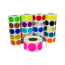 1" Round Color coded Inventory Dots Labels Stickers One Roll of 500 PINK