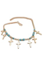 Hot Women Gold Metal Boot Chain Bracelet Shoe Cross Charm Comfortable Band Blue