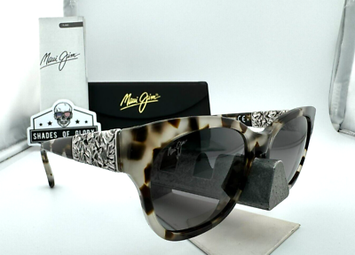 Maui Jim MONSTERA LEAF Mj 747-05T White Tokyo with 24K White Gold FRAME Maui Jim Monstera Leaf Sunglasses: White Tokyo 24K Gold  main image 4
