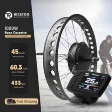 48V1000W Electric Bike Conversion Kit Rear Cassette 20 24 26'' 4.0Tire 170 190mm