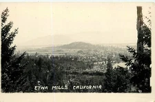 Etna Mills California Siskiyou  Beautiful Aerial Postcard 1920s RPPC 24-7331