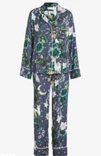 "New w Tag" Peter Alexander Deer Tile Viscose Classic Pyjama / Pajama Set - M