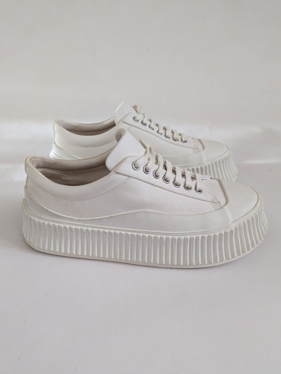 JIl Sander Vulcanized Rubber Sole Canvas Oversized Sneakers
