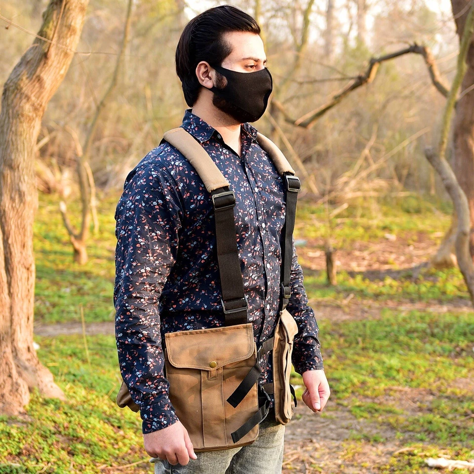 Upland Hunting strap vest Waxed water proof canvas Outdoor vest Camping Hunter - Image 2 of 4